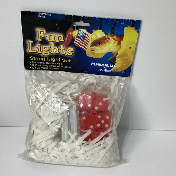 Fun Lights String Light Set Dice and Cards Primal Lite by Artline 2002 nos - Picture 9 of 9